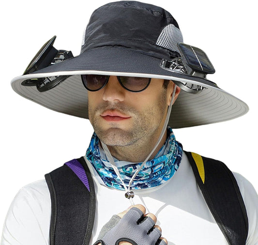 Solar Powered Cooling Hat With Dual Fans And Usb Charging 14996122796358-1