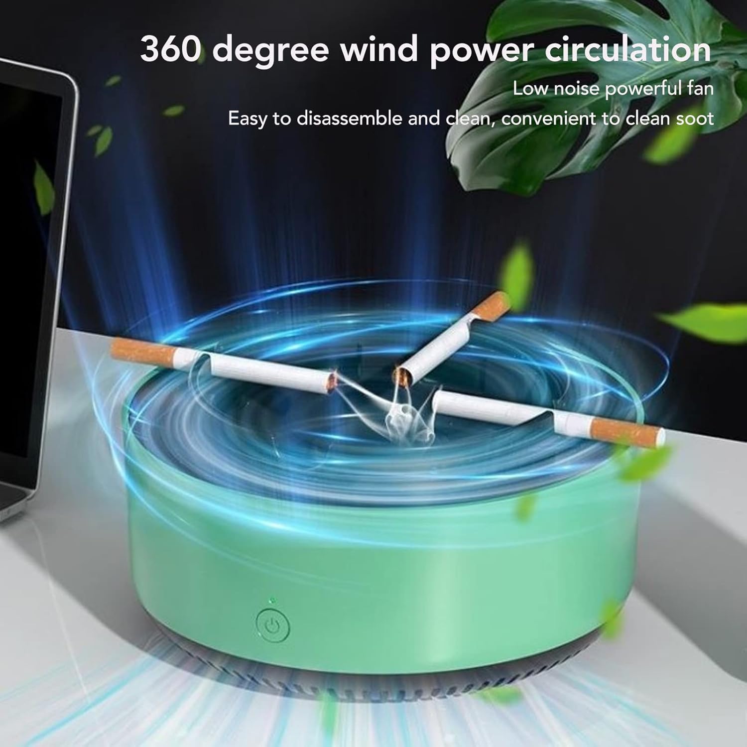 Smokeless Air Purifying Ashtray With Advanced Odor Removal System 14993516233030-1