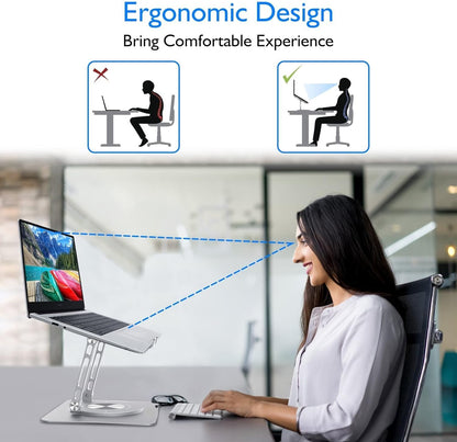 Rotating Laptop Stand Adjustable Height Angle Ergonomic Heat Dissipation 8634494714013-1