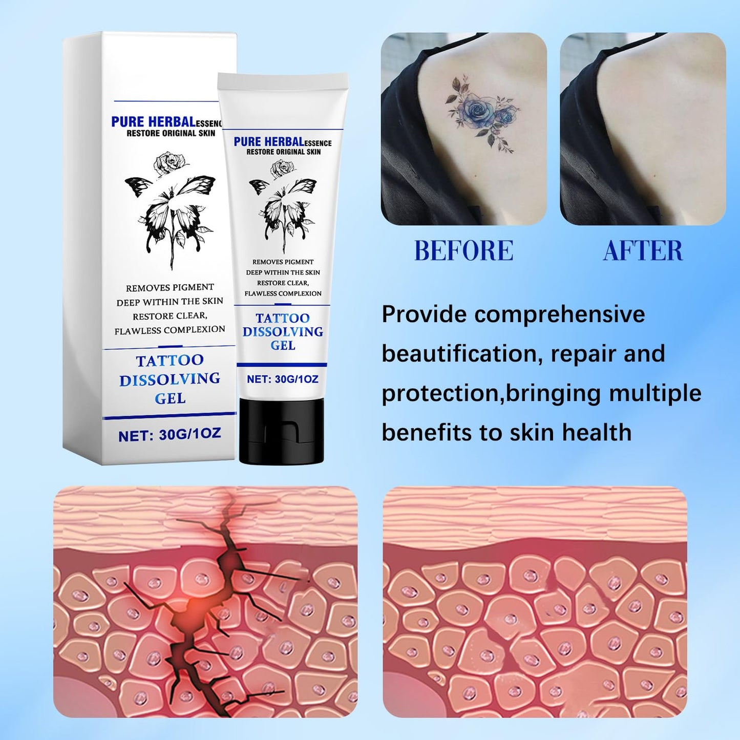 Tattoo Gone Removal Cream Fades Ink Restores Natural Clear Skin 14914338193734-1
