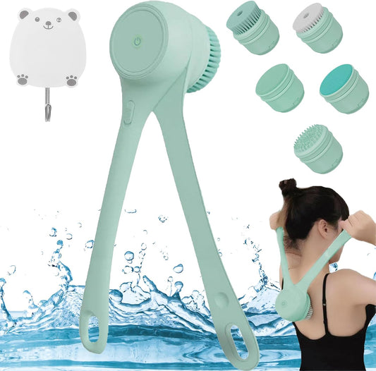 Electric Shower Body Brush Waterproof Rechargeable Two-Speed Heads Set 8592179888285-1
