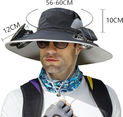 Solar Powered Cooling Hat With Dual Fans And Usb Charging 14996122796358-1