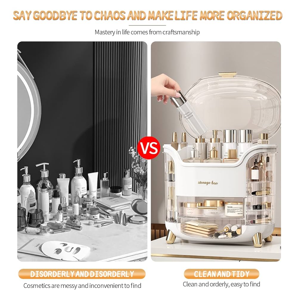 Elegant Makeup Organizer Box Portable Multi-Layer Cosmetic Storage Case 8681382084765-1