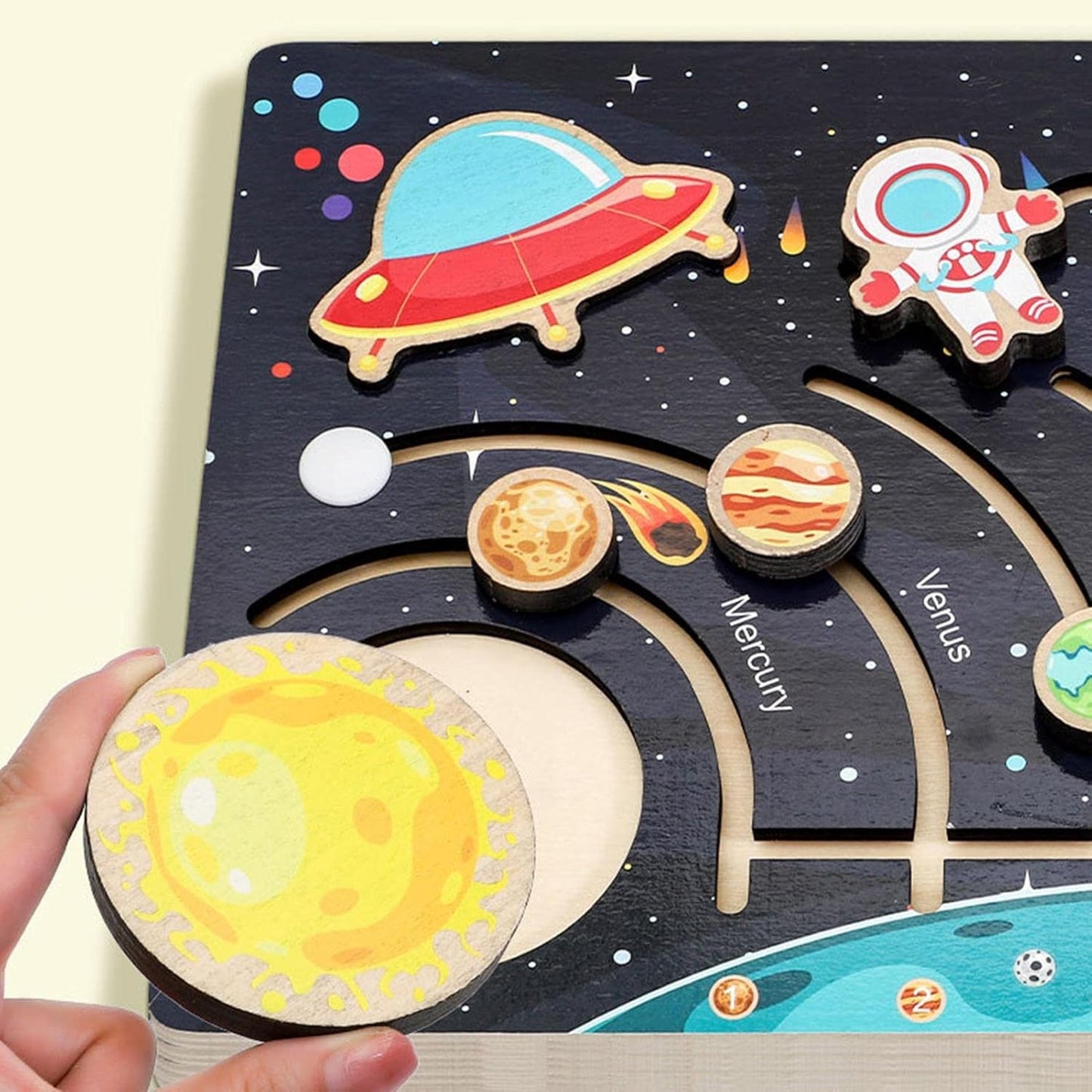 Wooden Solar System Puzzle Toy for Fun Space Learning 9857648951630-1