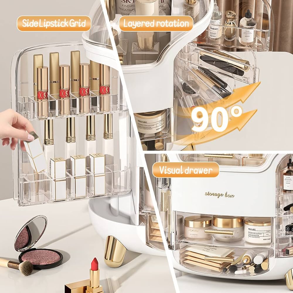 Elegant Makeup Organizer Box Portable Multi-Layer Cosmetic Storage Case 8681382084765-1