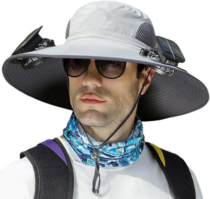 Solar Powered Cooling Hat With Dual Fans And Usb Charging 14996122796358-1