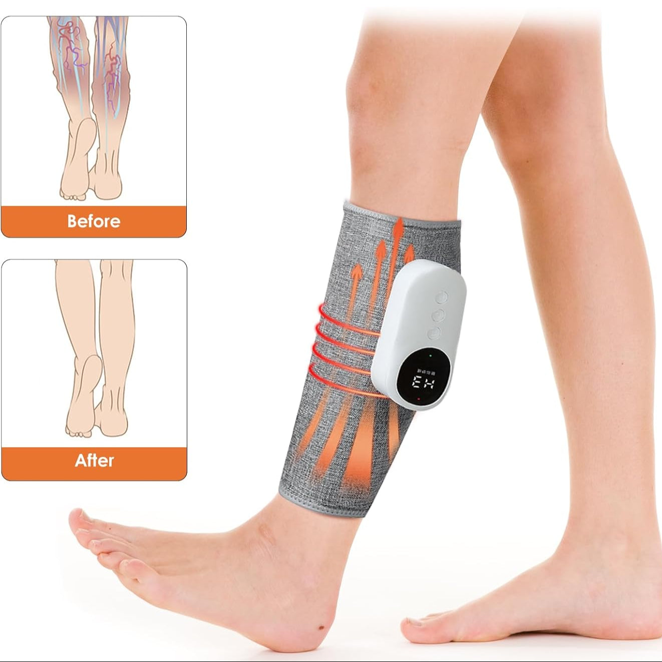 Aeroflux Cordless Leg & Calf Massager With Heat – Air Compression Therapy, Modes, Rechargeable Design 15426142437756-1