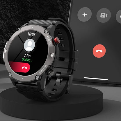 Rugged Bluetooth Smart Watch Waterproof Calling Music Heart Rate Black 8536294785326-1
