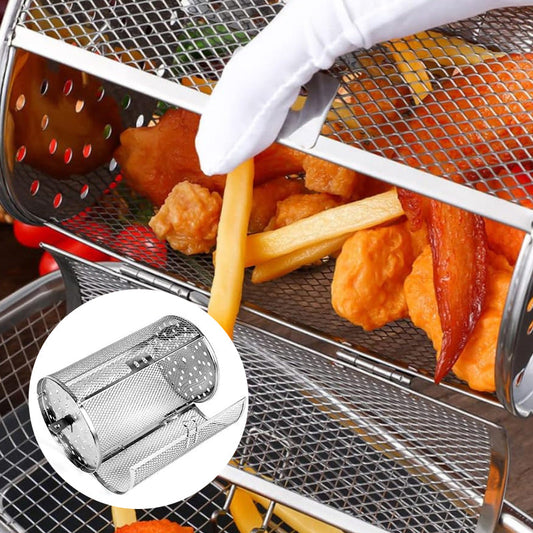 Stainless Steel Rotating Grill Basket | 360° Heat Distribution | Air Fryer Compatible 15146753687878-1