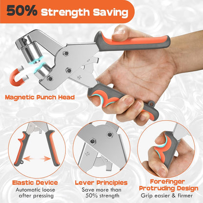 Heavy Duty Grommet Tool Kit For Eyelet Installation Leather Canvas 10002112348441-1