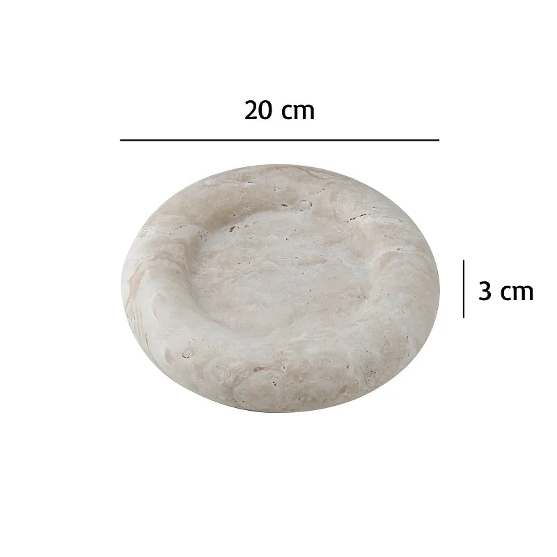 Elegant Travertine Stone Serving Tray Decorative Organizer For Home Use 14815616401734-1