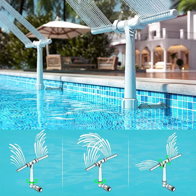 Solar Pool Fountain with Lights Dual Arc - Above/Inground Pool Fountain Lights with Remote Control 10019064086809-1