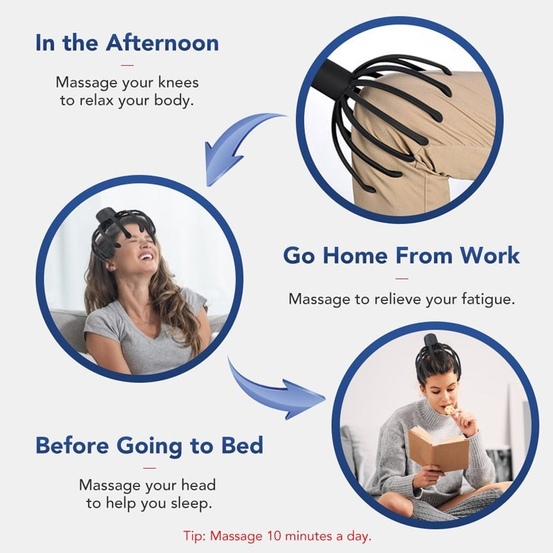 Relaxing Octopus Scalp Head Massager Handheld Stress Relief Tool 11493226840332-1