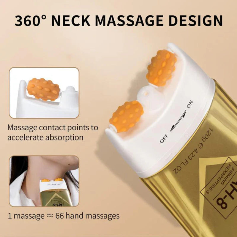 Neck Firming Cream with Roller Applicator | Anti-Aging Moisturizer with AH-8 & Ceramides | 50ml 15152385261894-1
