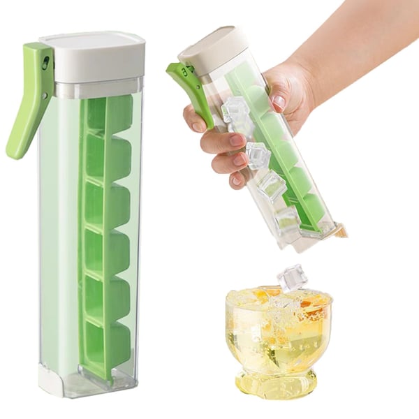 Easy Release Ice Cube Tray With Lid And Storage Container 14958378582342-1