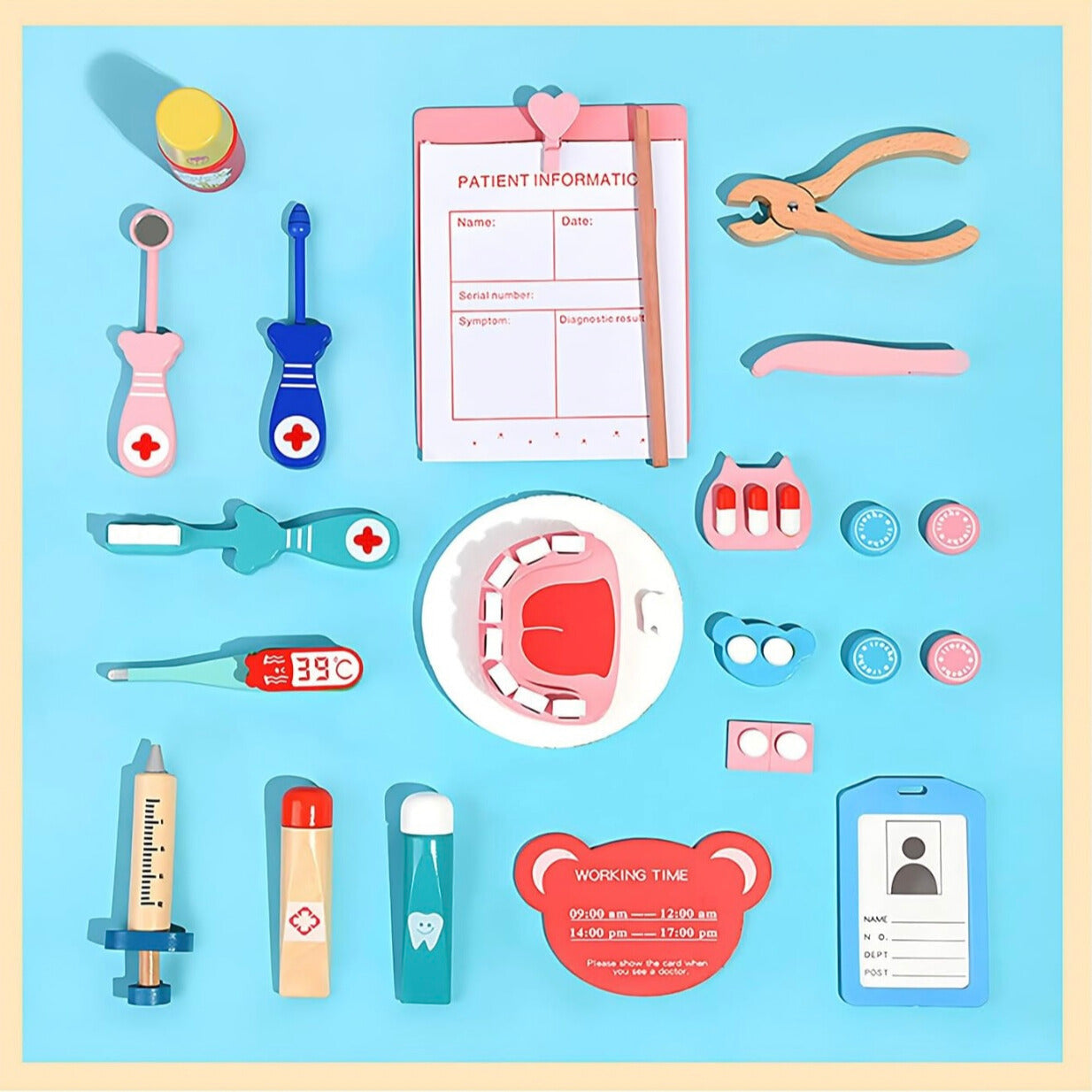 Wooden Doctor Toy Set for Imaginative and Educational Pretend Play 9861705269582-1