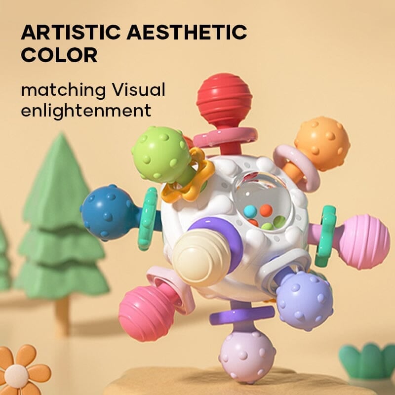 Baby Sensory Teething Rattle Toy With Safe Silicone Multi Texture Design 14975344083270-1