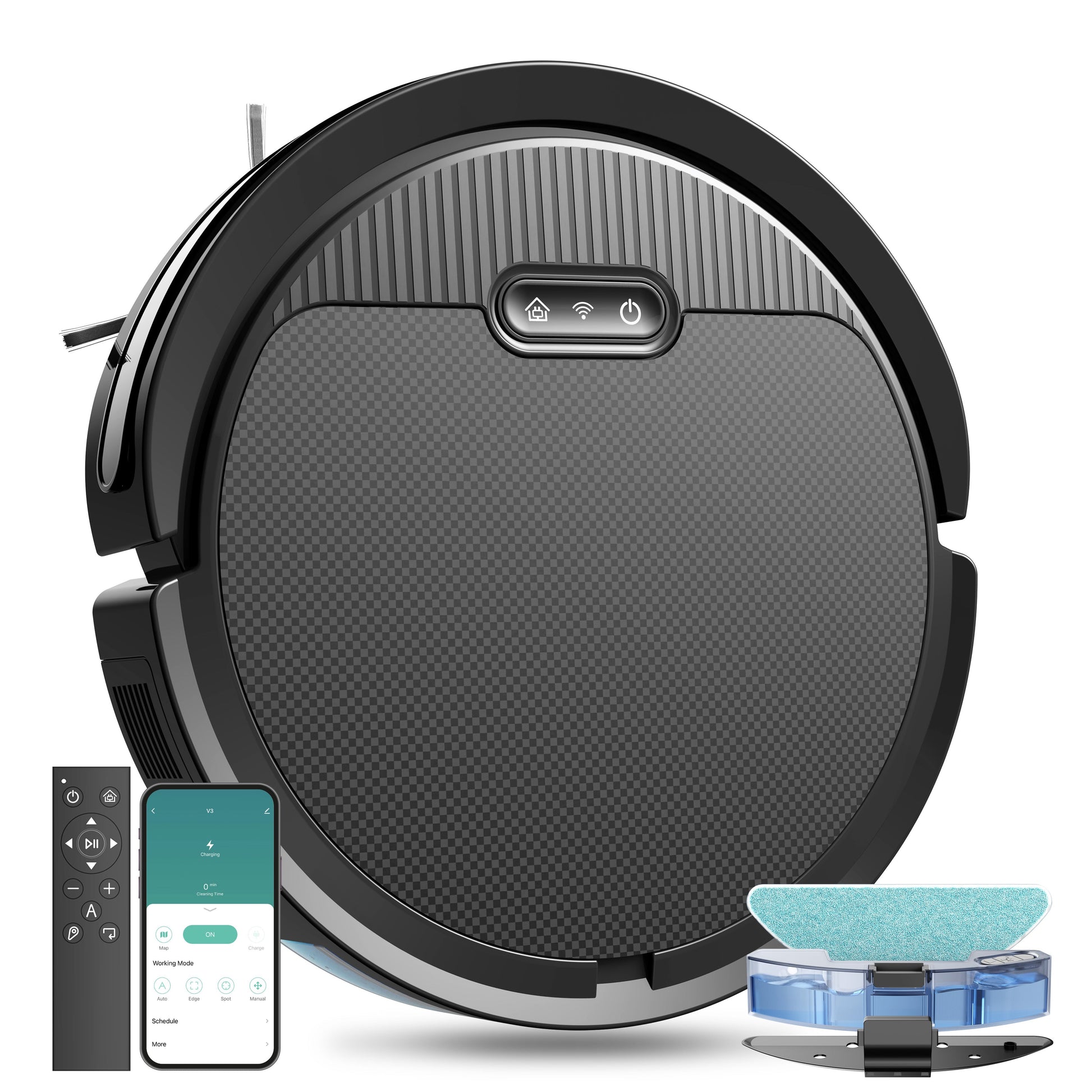 Robot Vacuum And Mop, 3 In 1 Combo Cleaner For Home With Pet Hair And Hard Floor, 5000Pa Suction, 120 Mins Run Time,Self-Charging,Super Thin Body 9013914992860-1