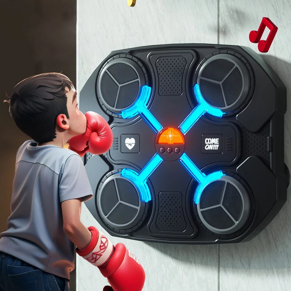 Wall Mounted Boxing Pad Trains Reflex Strength Coordination With Music 14886663487814-1