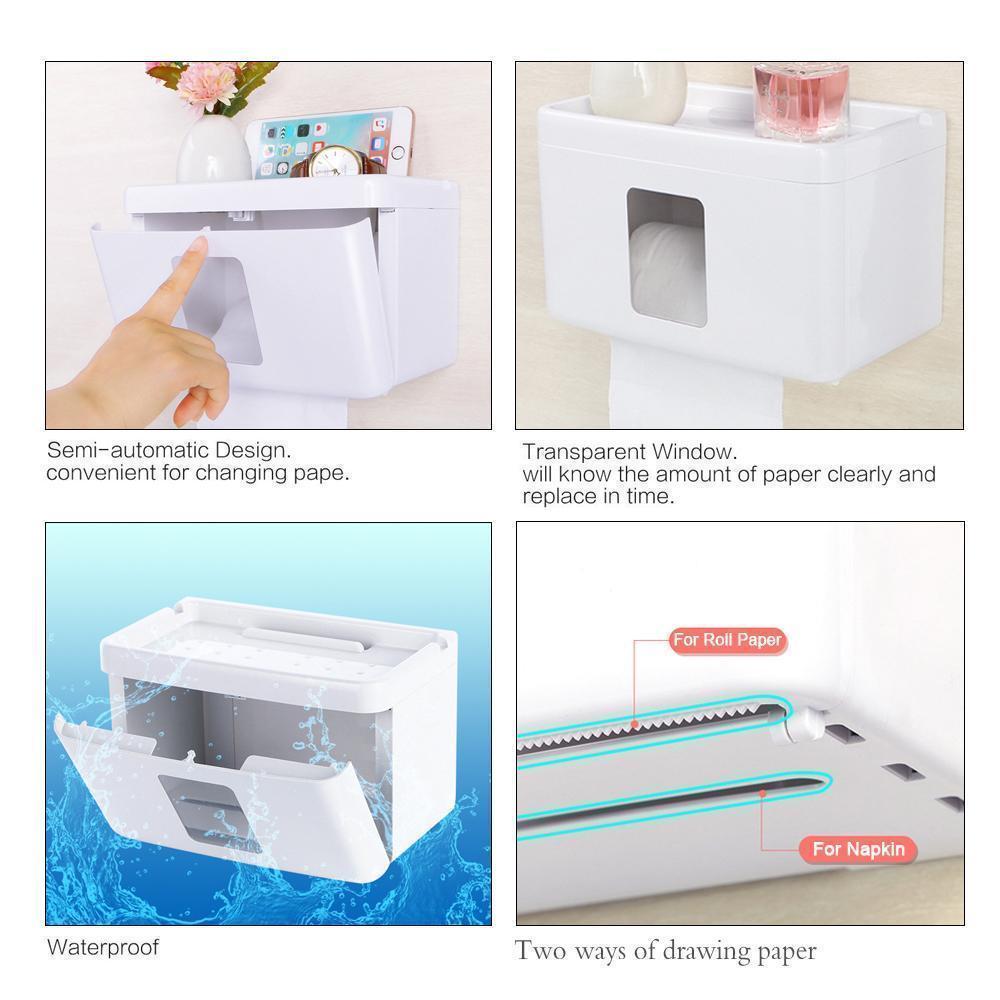 Wall Mounted Waterproof Paper Towel Holder For Convenient Bathroom Storag 6851515285604-1