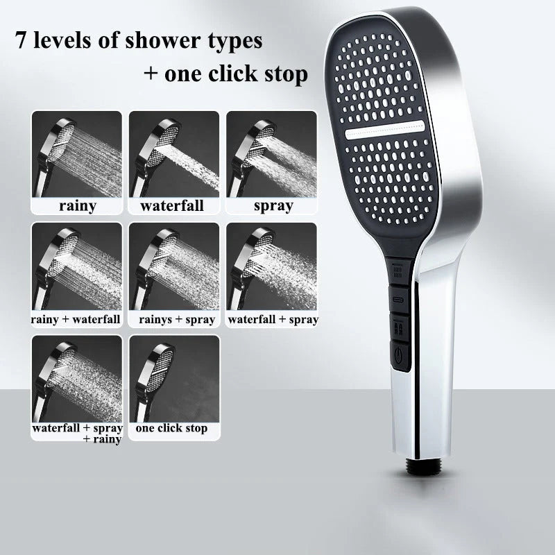 Seven Levels Shower Head Providing Adjustable Water Pressure For Relaxing Bath Experience 7192653234276-1