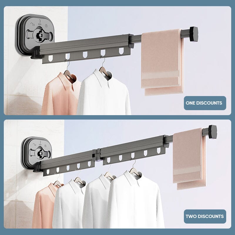 Wall-Mounted Foldable Clothes Drying Rack With Suction Cup 7252147306596-1