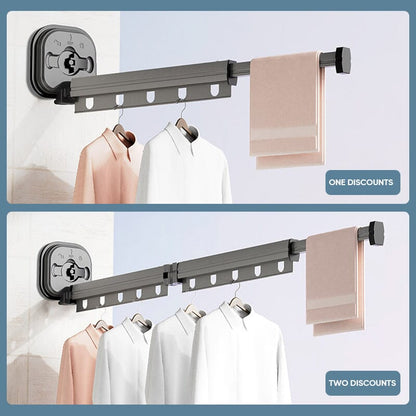 Wall-Mounted Foldable Clothes Drying Rack With Suction Cup 7252147306596-1