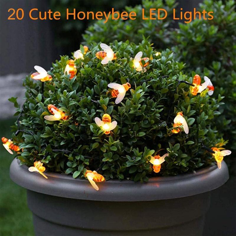 Solar-Powered LED Bee String Lights 6851426287716-1