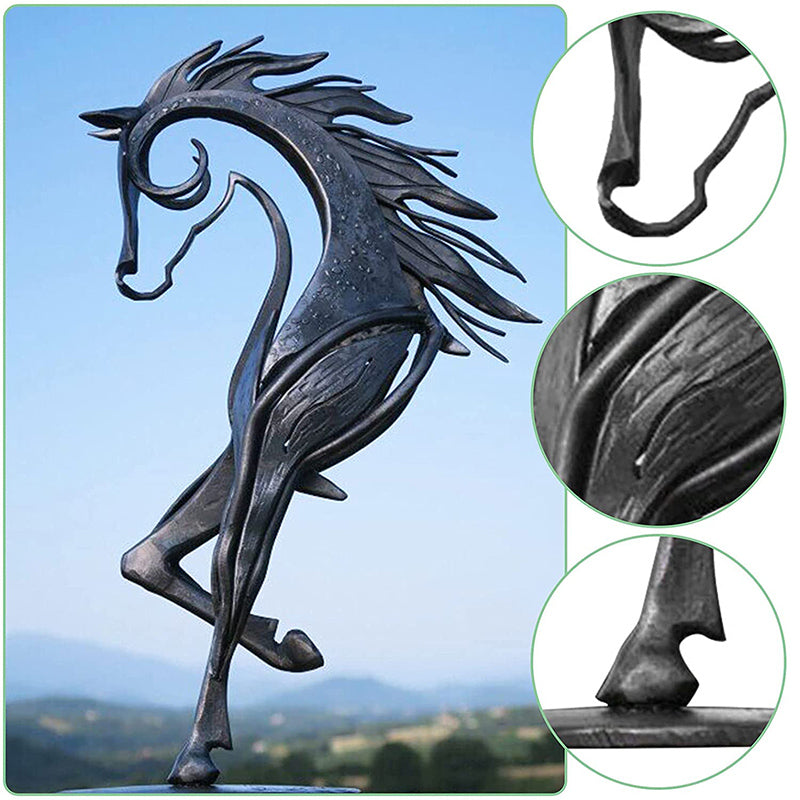 Elegant Metal Horse Sculpture Decoration For Garden Yard And Home Display 6849915027556-1