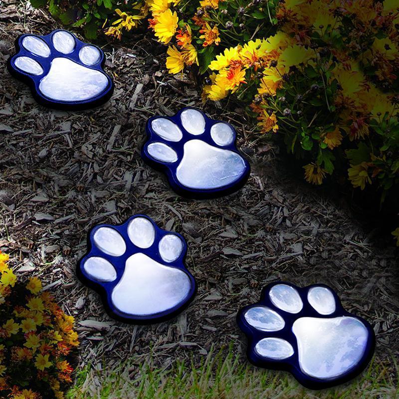Solar-Powered Paw Print Lights Garden Lantern 6851966632036-1