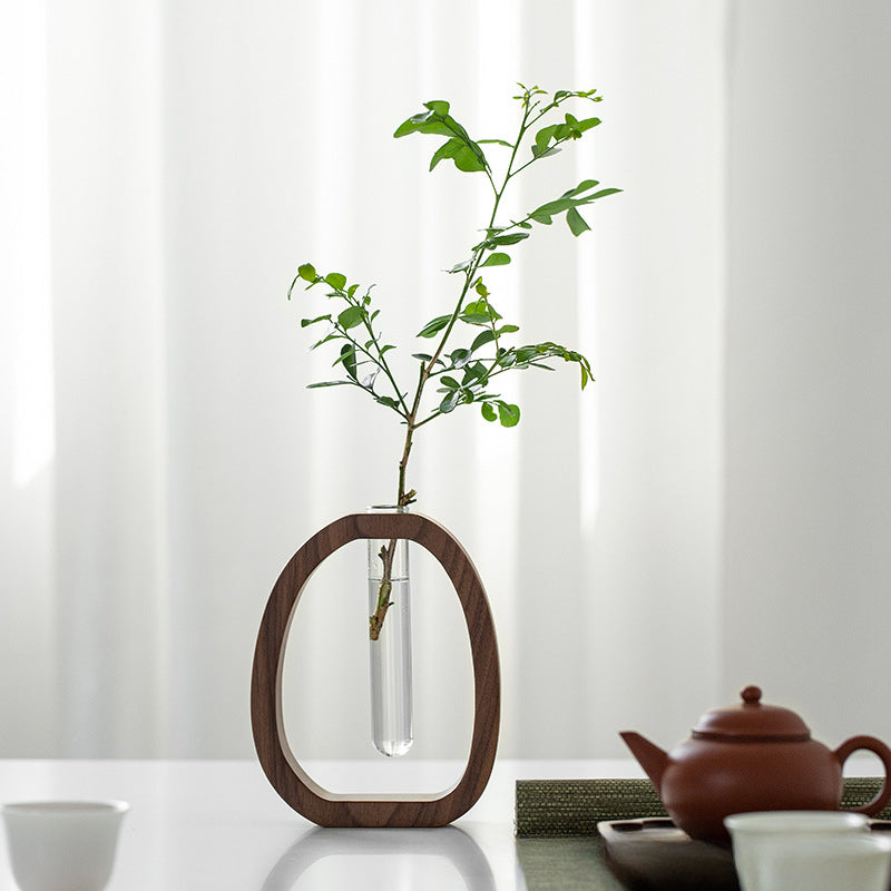 Walnut Solid Wood Flower Vase - Modern Creative Plant Stand 14815627903302-1