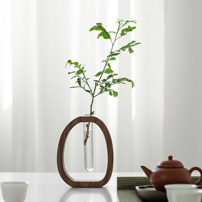 Walnut Solid Wood Flower Vase - Modern Creative Plant Stand 14815627903302-1