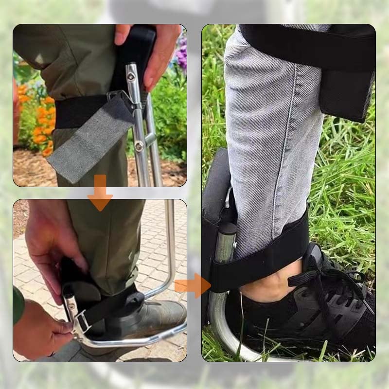 Adjustable Garden Kneeling Stool Belt Support Cushion Steel Frame 9824343753006-1