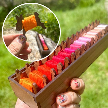 Wooden Bunny Bobbin Embroidery Thread Organizer Box Storage Holder 9617859182894-1