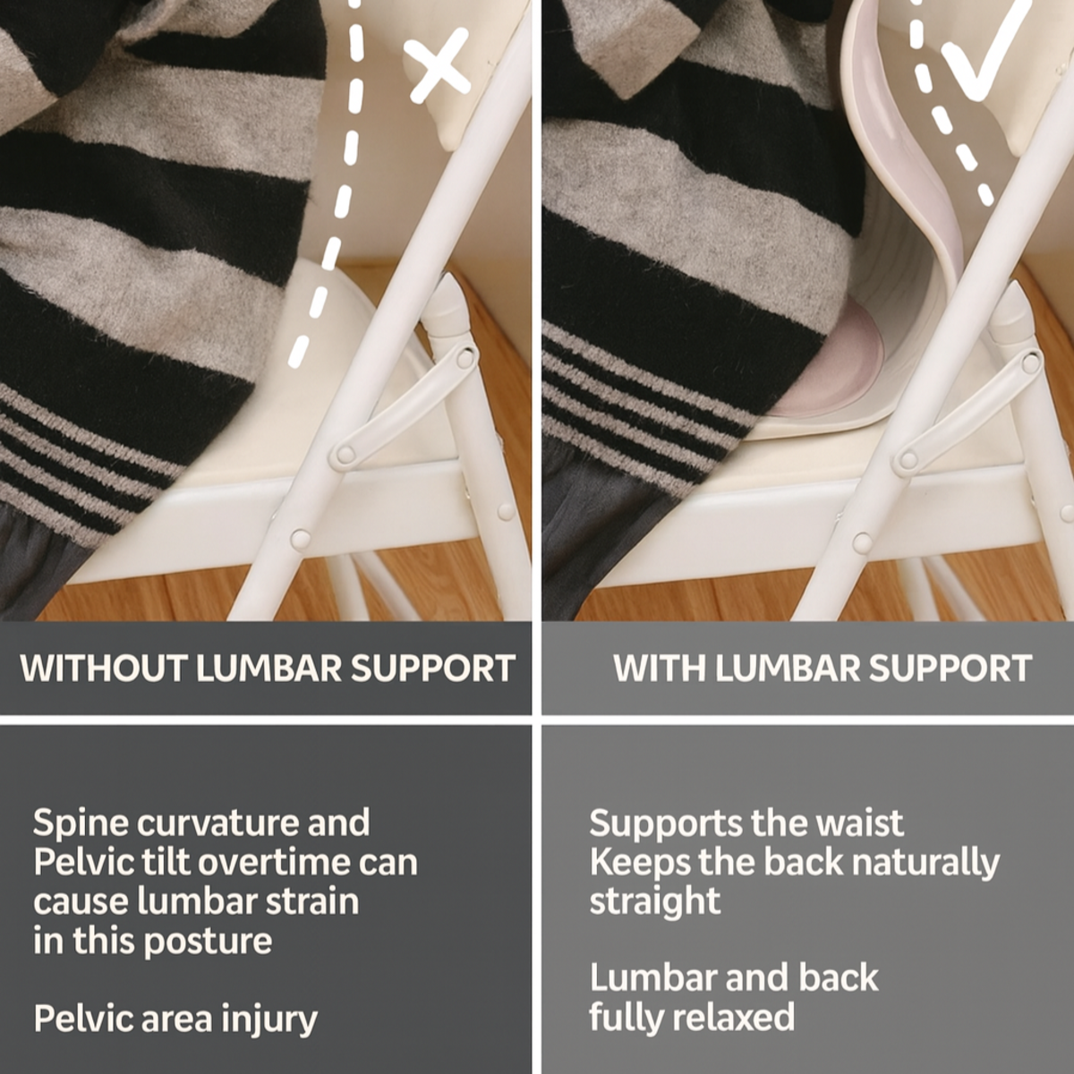 Ergonomic Lumbar Support Cushion – Posture Correcting Backrest Pillow for Adults' Office Chairs & Home Seating