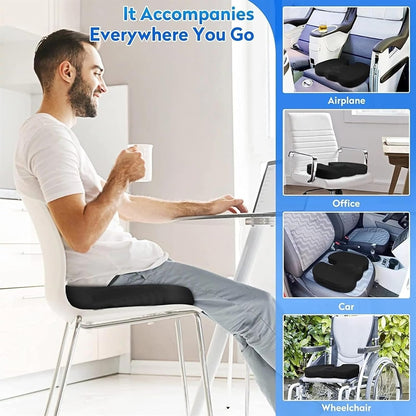 Memory Foam Orthopedic Seat Cushion Ergonomic Support For Pain Relief