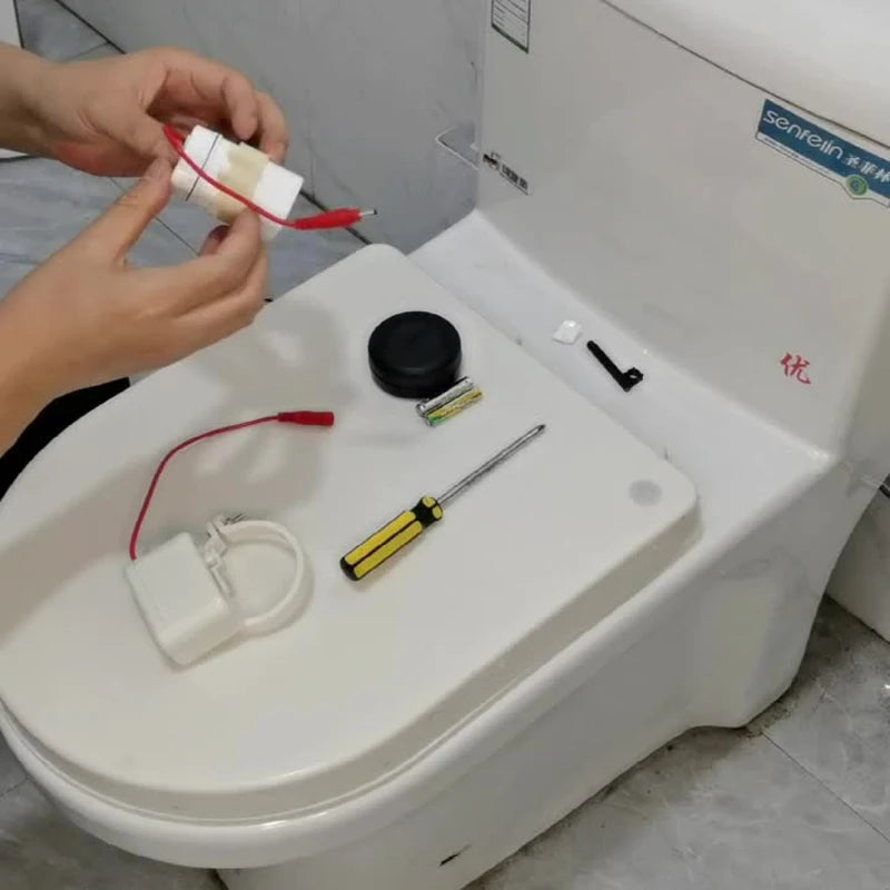 Touchless Intelligent Auto-Flush Sensor - Adjustable Automatic Motion Sensor Toilet Flush Kit Powered by Batteries