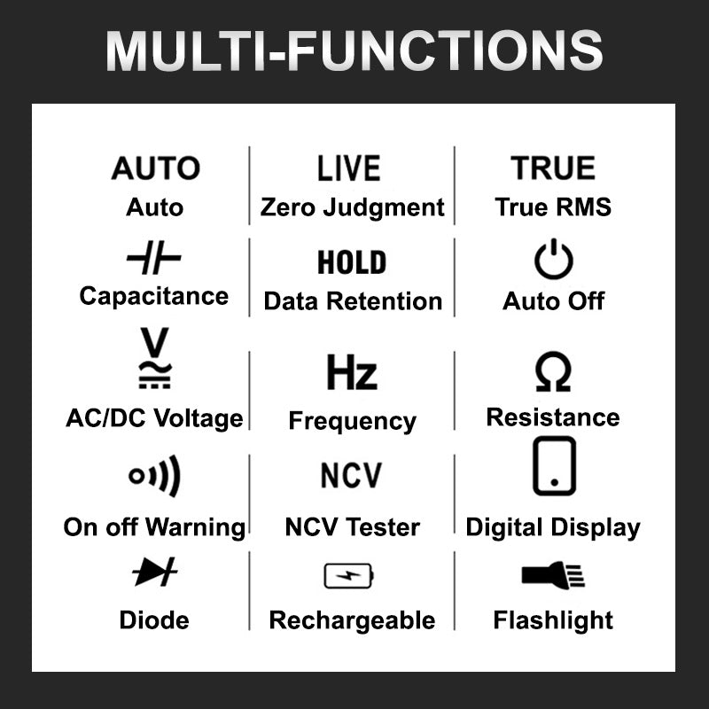 Professional Digital Multimeter With Voltage Current Resistance Frequency Capacitance Measurement 8896896532782-1
