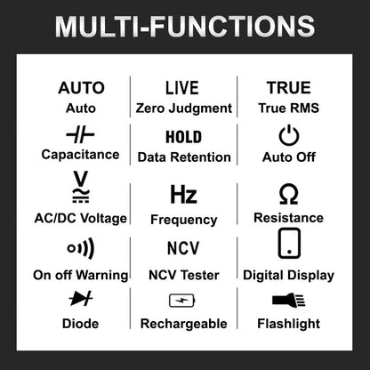 Professional Digital Multimeter With Voltage Current Resistance Frequency Capacitance Measurement 8896896532782-1