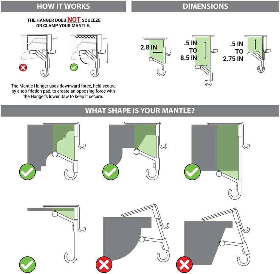 Fireplace Stocking and Garland Hanger 10004131938585-1