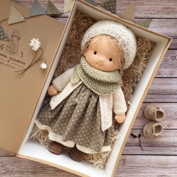 Gift for Kids-Handmade Waldorf Doll 8959340413209-1