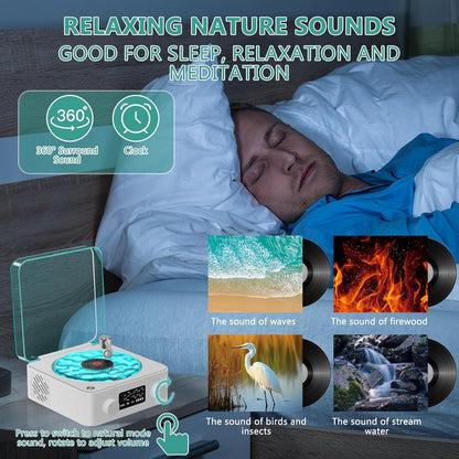 Ocean Waves Vinyl Bluetooth Speaker Ambient Light Music Projector 8644103930013-1