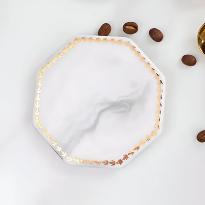 Golden Edge Marble Ceramic Coasters 14815669813574-1