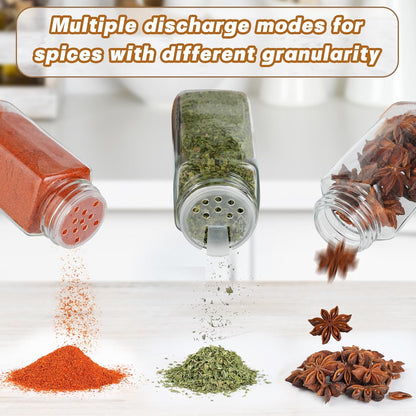 Glass Spice Jar Set Bamboo Lid Labels Funnel Brush 8671164006557-1