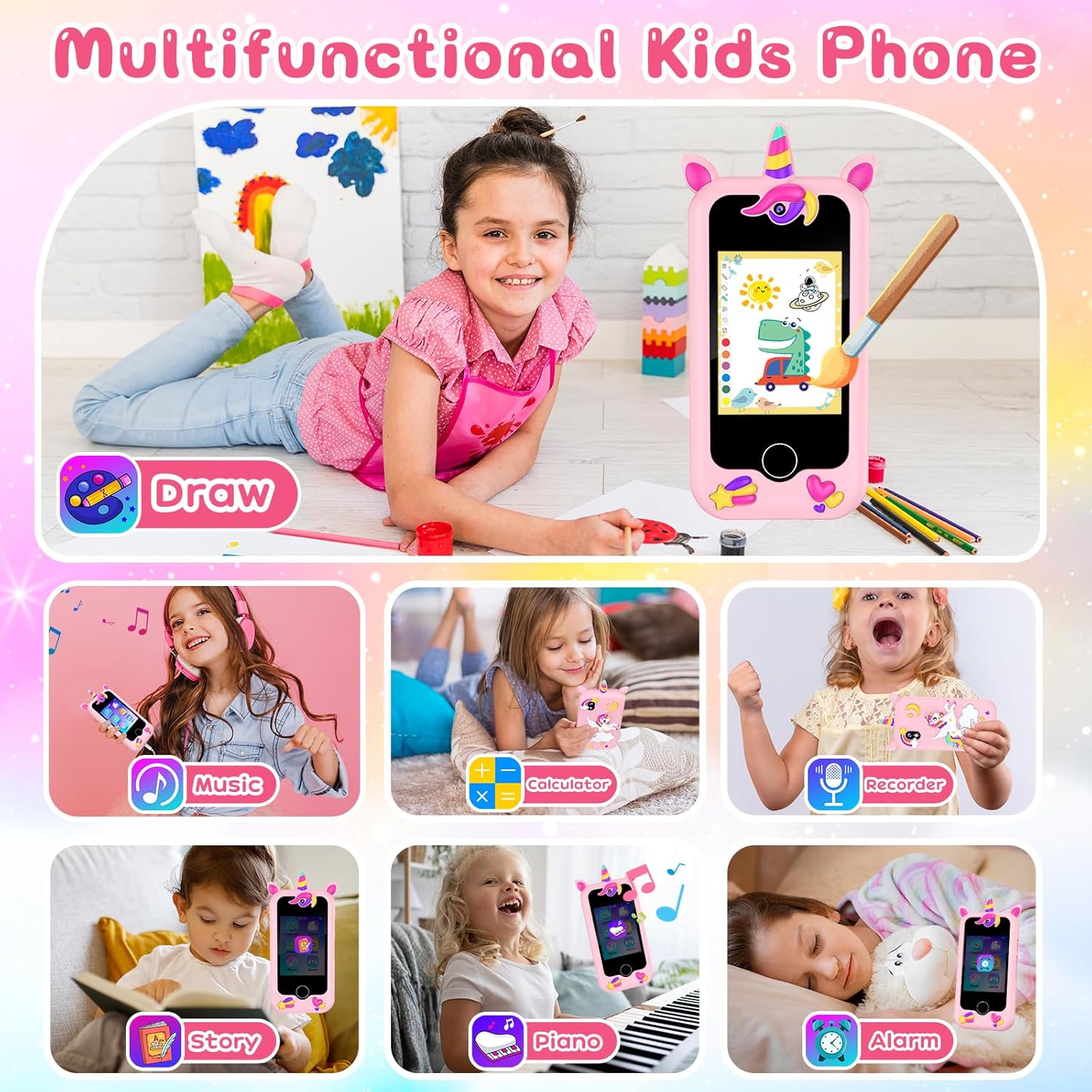 Aeroflux Kids Toy Smart Phone – Unicorn Design Multifunctional Learning & Play Device 15625386459516-1