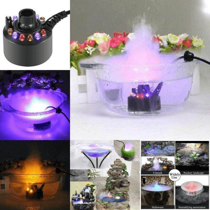 12 LED light Ultrasonic Mist Maker Fogger 9551802040622-1