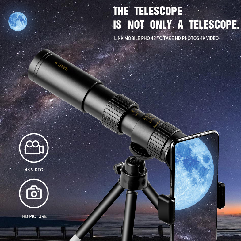 High-Power Monocular Telescope | 10–300X Zoom | Night Vision | Waterproof | Smartphone Adapter Compatible 15146752377158-1
