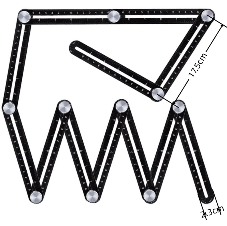 Aluminum Alloy Multi Angle Measuring Ruler Template Adjustable Tool 9824343982382-1