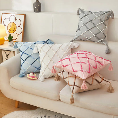 Nordic Geometric Tassel Cushion Cover – Stylish Gradient Decorative Pillow Case 14815608209734-1