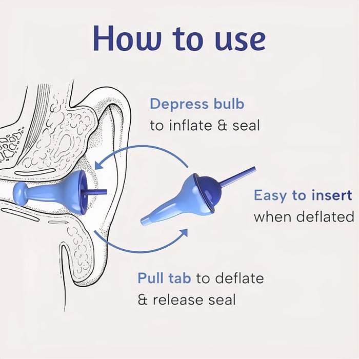 Inflatable Earplugs Block Noise With Comfortable Waterproof Silicone Fit 15170508751174-1